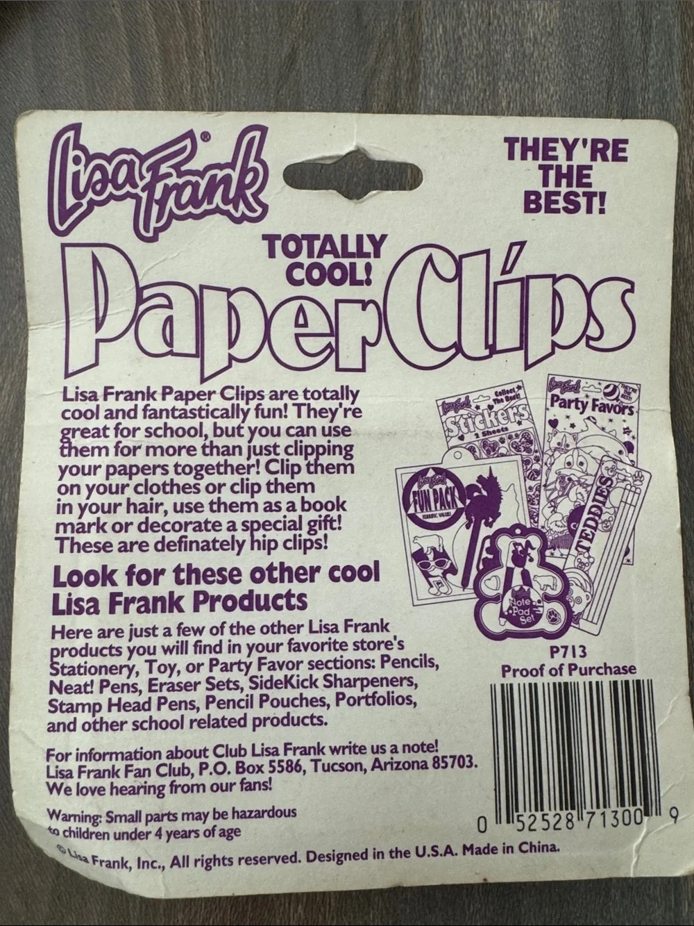 New old Stock Vintage Lisa Frank Rainbow Paper Clips - Bright Multicolor Shapes
